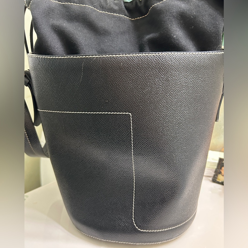 “Bally” drawstring bucket bag.